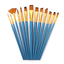 Load image into Gallery viewer, Zhu Ting Student Nylon Wool Multifunctional Watercolor Brush, 13 PCS/Set Pearl Blue, 13 PCS/Set Pearl White