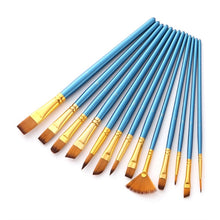 Load image into Gallery viewer, Zhu Ting Student Nylon Wool Multifunctional Watercolor Brush, 13 PCS/Set Pearl Blue, 13 PCS/Set Pearl White