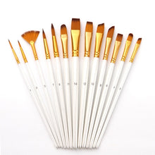 Load image into Gallery viewer, Zhu Ting Student Nylon Wool Multifunctional Watercolor Brush, 13 PCS/Set Pearl Blue, 13 PCS/Set Pearl White