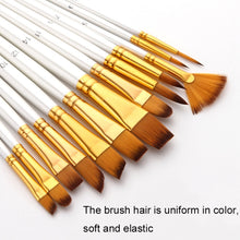 Load image into Gallery viewer, Zhu Ting Student Nylon Wool Multifunctional Watercolor Brush, 13 PCS/Set Pearl Blue, 13 PCS/Set Pearl White