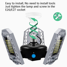 Load image into Gallery viewer, LED Industrial Mining Light Waterproof Light Sensor Folding Tri-Leaf Garage Lamp, 60W, 80W, 100W