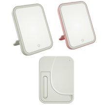 Load image into Gallery viewer, 2 PCS LED Makeup Mirror With Lamp Fill Light Dormitory Desktop Dressing Mirror Female Folding Portable Small Mirror,Style:, Charging Monochromatic Light (White), Charging Monochromatic Light (Pink), Plug-in Monochromatic Light (White)                  ...
