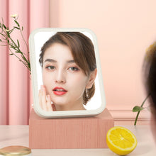 Load image into Gallery viewer, 2 PCS LED Makeup Mirror With Lamp Fill Light Dormitory Desktop Dressing Mirror Female Folding Portable Small Mirror,Style:, Charging Monochromatic Light (White), Charging Monochromatic Light (Pink), Plug-in Monochromatic Light (White)                  ...