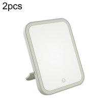 Load image into Gallery viewer, 2 PCS LED Makeup Mirror With Lamp Fill Light Dormitory Desktop Dressing Mirror Female Folding Portable Small Mirror,Style:, Charging Monochromatic Light (White), Charging Monochromatic Light (Pink), Plug-in Monochromatic Light (White)                  ...