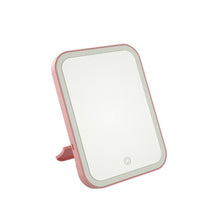 Load image into Gallery viewer, 2 PCS LED Makeup Mirror With Lamp Fill Light Dormitory Desktop Dressing Mirror Female Folding Portable Small Mirror,Style:, Charging Monochromatic Light (White), Charging Monochromatic Light (Pink), Plug-in Monochromatic Light (White)                  ...