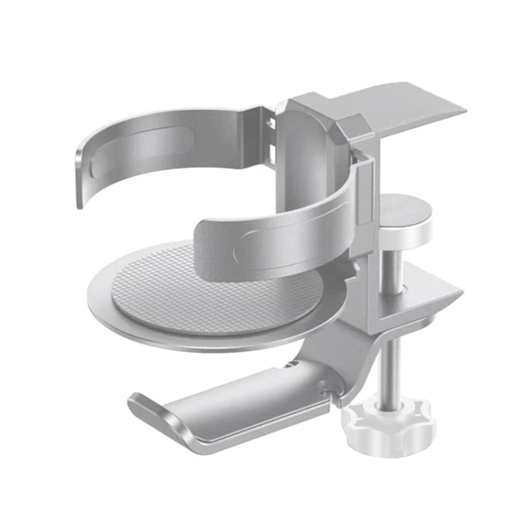 Rotating Cup Holder Headphone Holder Internet Cafe Monitor Headphone Hanger, Black, Moonlight Silver