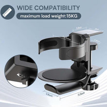 Load image into Gallery viewer, Rotating Cup Holder Headphone Holder Internet Cafe Monitor Headphone Hanger, Black, Moonlight Silver