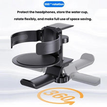 Load image into Gallery viewer, Rotating Cup Holder Headphone Holder Internet Cafe Monitor Headphone Hanger, Black, Moonlight Silver