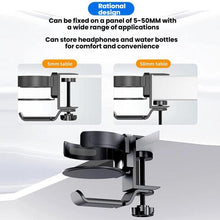 Load image into Gallery viewer, Rotating Cup Holder Headphone Holder Internet Cafe Monitor Headphone Hanger, Black, Moonlight Silver