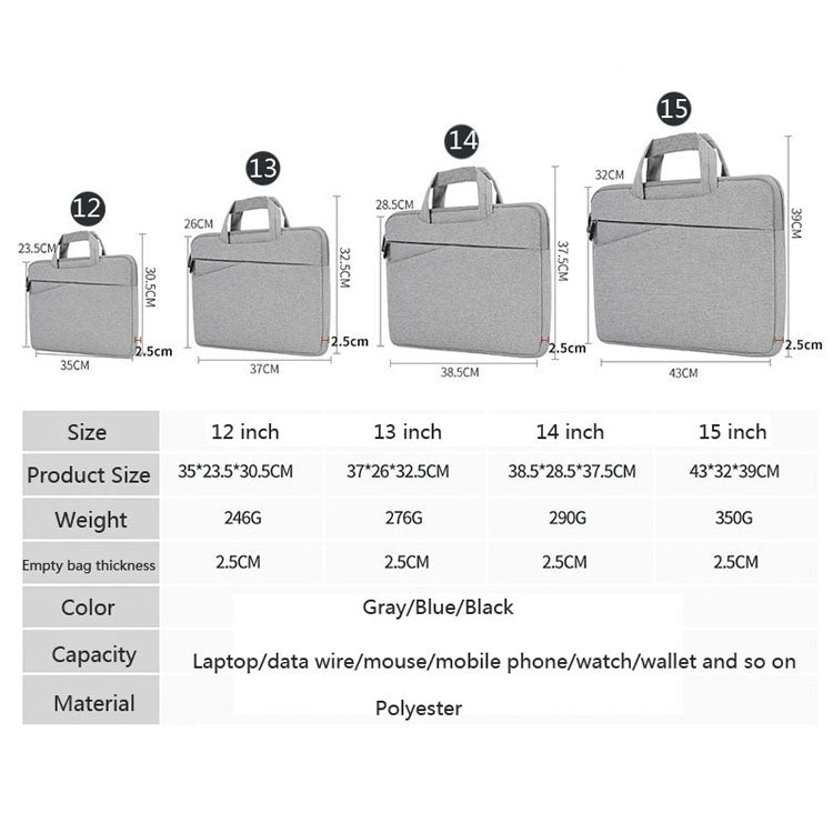 BUBM FMBX Laptop Liner Bag Business Computer Bag Large-Capacity Computer Handbag, 13 inch, 15 inch, 14 inch, 11/12 inch