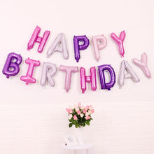 Load image into Gallery viewer, 2 PCS 16 Inch Happy Birthday Letter Aluminum Film Balloon Birthday Party Decoration Specification：