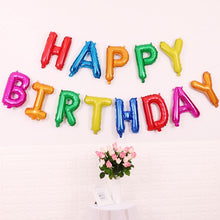Load image into Gallery viewer, 2 PCS 16 Inch Happy Birthday Letter Aluminum Film Balloon Birthday Party Decoration Specification：