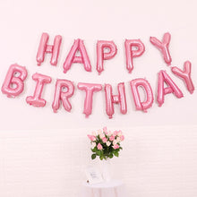 Load image into Gallery viewer, 2 PCS 16 Inch Happy Birthday Letter Aluminum Film Balloon Birthday Party Decoration Specification：
