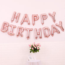 Load image into Gallery viewer, 2 PCS 16 Inch Happy Birthday Letter Aluminum Film Balloon Birthday Party Decoration Specification：