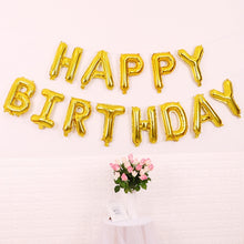 Load image into Gallery viewer, 2 PCS 16 Inch Happy Birthday Letter Aluminum Film Balloon Birthday Party Decoration Specification：