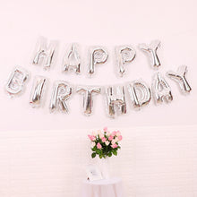Load image into Gallery viewer, 2 PCS 16 Inch Happy Birthday Letter Aluminum Film Balloon Birthday Party Decoration Specification：
