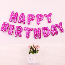 Load image into Gallery viewer, 2 PCS 16 Inch Happy Birthday Letter Aluminum Film Balloon Birthday Party Decoration Specification：