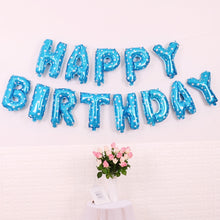 Load image into Gallery viewer, 2 PCS 16 Inch Happy Birthday Letter Aluminum Film Balloon Birthday Party Decoration Specification：