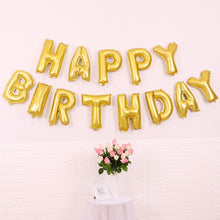 Load image into Gallery viewer, 2 PCS 16 Inch Happy Birthday Letter Aluminum Film Balloon Birthday Party Decoration Specification：