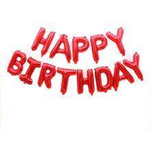 Load image into Gallery viewer, 2 PCS 16 Inch Happy Birthday Letter Aluminum Film Balloon Birthday Party Decoration Specification：