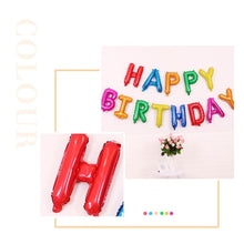 Load image into Gallery viewer, 2 PCS 16 Inch Happy Birthday Letter Aluminum Film Balloon Birthday Party Decoration Specification：