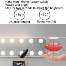 Load image into Gallery viewer, LED Makeup Lamp Mirror Front Beauty Fill Light Hand Sweep Sensation Lamp, 2 Bulbs, 6 Bulbs, 10 Bulbs, 14 Bulbs