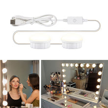 Load image into Gallery viewer, Mirror Front Light Dimmable Makeup Mirror USB Touch Control Light, 2 LEDs, 6 LEDs, 14 LEDs