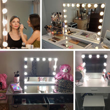 Load image into Gallery viewer, Mirror Front Light Dimmable Makeup Mirror USB Touch Control Light, 2 LEDs, 6 LEDs, 14 LEDs