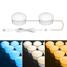 Load image into Gallery viewer, Cosmetic Room Bathroom Mirror Front Light USB Three-Color Dimming Light, 2 LEDs, 6 LEDs, 10 LEDs, 14 LEDs