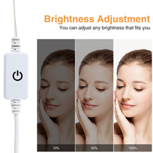 Load image into Gallery viewer, Cosmetic Room Bathroom Mirror Front Light USB Three-Color Dimming Light, 2 LEDs, 6 LEDs, 10 LEDs, 14 LEDs