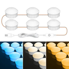 Load image into Gallery viewer, Cosmetic Room Bathroom Mirror Front Light USB Three-Color Dimming Light, 2 LEDs, 6 LEDs, 10 LEDs, 14 LEDs