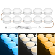 Load image into Gallery viewer, Cosmetic Room Bathroom Mirror Front Light USB Three-Color Dimming Light, 2 LEDs, 6 LEDs, 10 LEDs, 14 LEDs