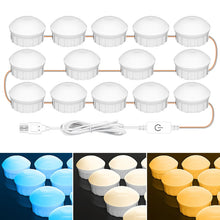 Load image into Gallery viewer, Cosmetic Room Bathroom Mirror Front Light USB Three-Color Dimming Light, 2 LEDs, 6 LEDs, 10 LEDs, 14 LEDs