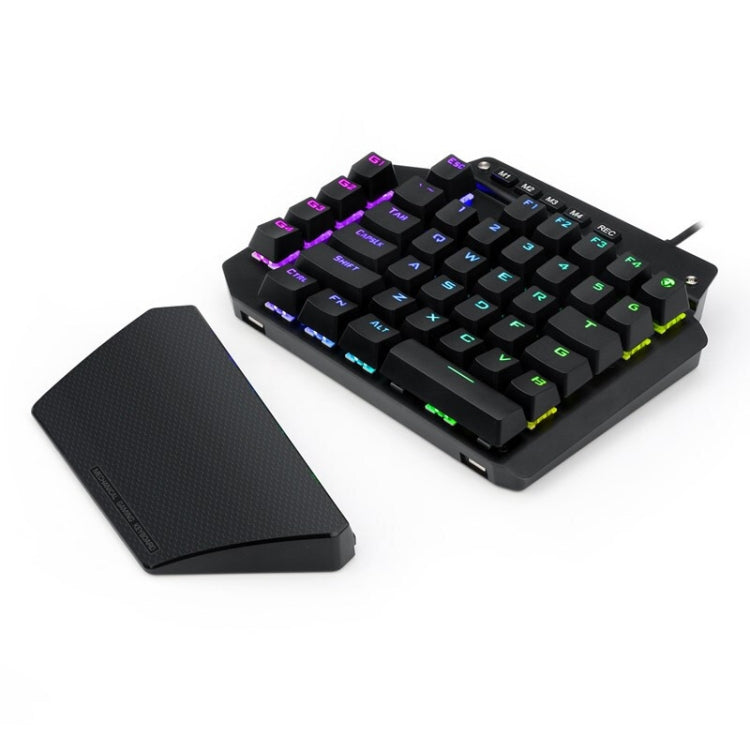 K700 44 Keys RGB Luminous Switchable Axis Gaming One-Handed Keyboard, Cable Length: 1m, Blue Shaft, Tea Shaft, Black Shaft, Red Shaft