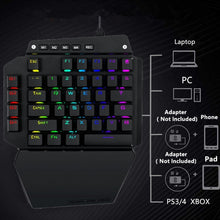 Load image into Gallery viewer, K700 44 Keys RGB Luminous Switchable Axis Gaming One-Handed Keyboard, Cable Length: 1m, Blue Shaft, Tea Shaft, Black Shaft, Red Shaft