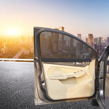 Load image into Gallery viewer, 4 PCS Net Yarn Magnetic Suction Type Car Sunshade Curtain, Front Row Arc, Back Row Square, Thick Front Row Arc, Thick Back Row Square