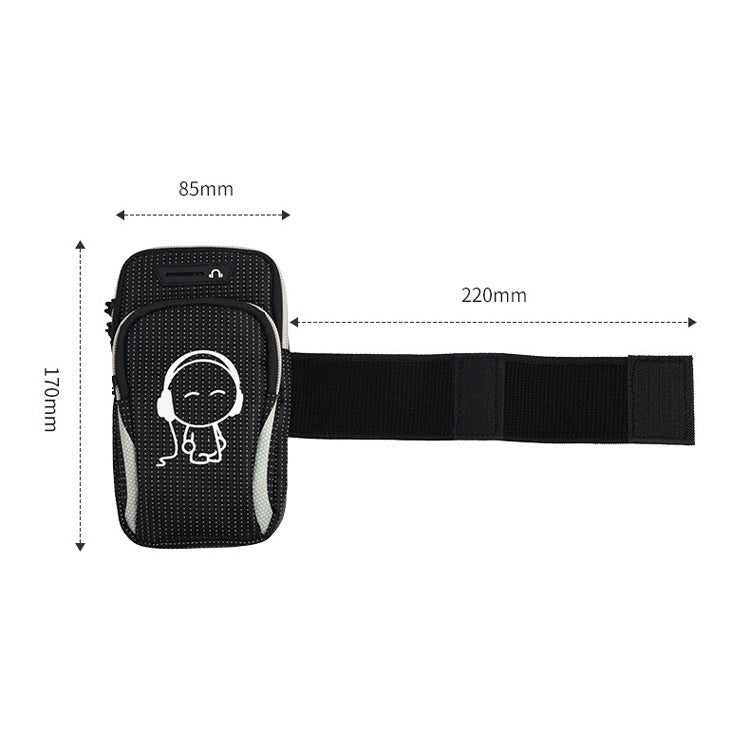 2 PCS Running Mobile Phone Arm Bag Sports Wrist Bag Universal For Mobile Phones Within 6 Inche