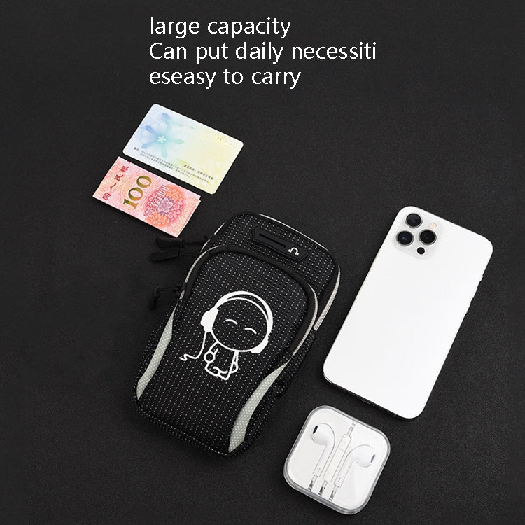 2 PCS Running Mobile Phone Arm Bag Sports Wrist Bag Universal For Mobile Phones Within 6 Inche