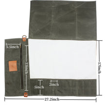 Load image into Gallery viewer, WESSLECO Canvas Roll Chef Knife Storage Bag, WESSLECO Army Green