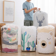 Load image into Gallery viewer, Large-capacity Household Waterproof Moisture-proof Quilt Storage Bag Packing Bag, Striped Deer, Cute Beer, Cactus, Garlands