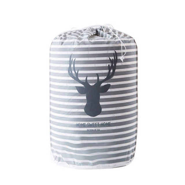 Large-capacity Household Waterproof Moisture-proof Quilt Storage Bag Packing Bag, Cactus, Garlands, Striped Deer, Cute Beer