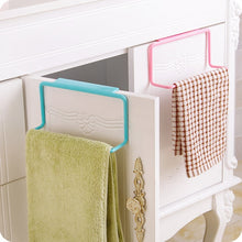 Load image into Gallery viewer, Kitchen Towel Rack Hanging Holder Cupboard Cabinet Door Back Hanger Towel Sponge Holder Storage Rack for Bathroom, White, Blue, Green, Pink