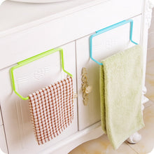 Load image into Gallery viewer, Kitchen Towel Rack Hanging Holder Cupboard Cabinet Door Back Hanger Towel Sponge Holder Storage Rack for Bathroom, White, Blue, Green, Pink