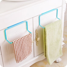 Load image into Gallery viewer, Kitchen Towel Rack Hanging Holder Cupboard Cabinet Door Back Hanger Towel Sponge Holder Storage Rack for Bathroom, White, Blue, Green, Pink