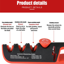 Load image into Gallery viewer, 4- In-1 Adjustable Manual Knife Sharpener Multifunctional Knife Sharpener, 4 in 1 (Black Red), 4 in 1 (Gray Red)