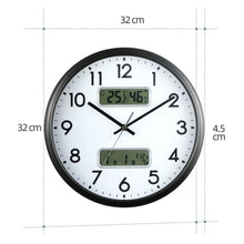 Load image into Gallery viewer, 13 Inch Dual-screen LED Display Wall Clock Living Room Temperature And Humidity Calendar Multi-function Clock, Dual-screen LED Display Wall Clock