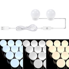 Load image into Gallery viewer, 3 Color Temperature Mirror Front Lamp USB Simple Bathroom Makeup Light Bulbs, 2 LEDs, 6 LEDs, 10 LEDs, 14 LEDs