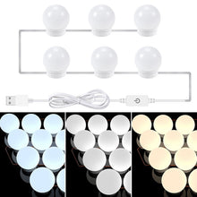Load image into Gallery viewer, 3 Color Temperature Mirror Front Lamp USB Simple Bathroom Makeup Light Bulbs, 2 LEDs, 6 LEDs, 10 LEDs, 14 LEDs