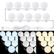 Load image into Gallery viewer, 3 Color Temperature Mirror Front Lamp USB Simple Bathroom Makeup Light Bulbs, 2 LEDs, 6 LEDs, 10 LEDs, 14 LEDs
