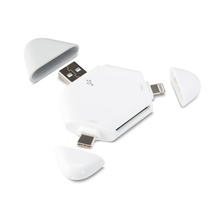 LCOP 5 in 1 Triangle Mobile Phone Computer Card Reader OTG Card Reader, 5 in 1 OTG Card Reader